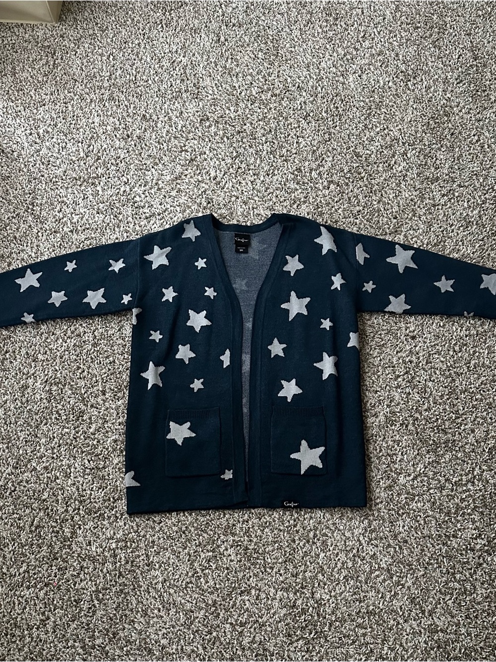 Coraline Blue & Silver Stars Girls Cardigan Size Small - Picture 3 of 6
